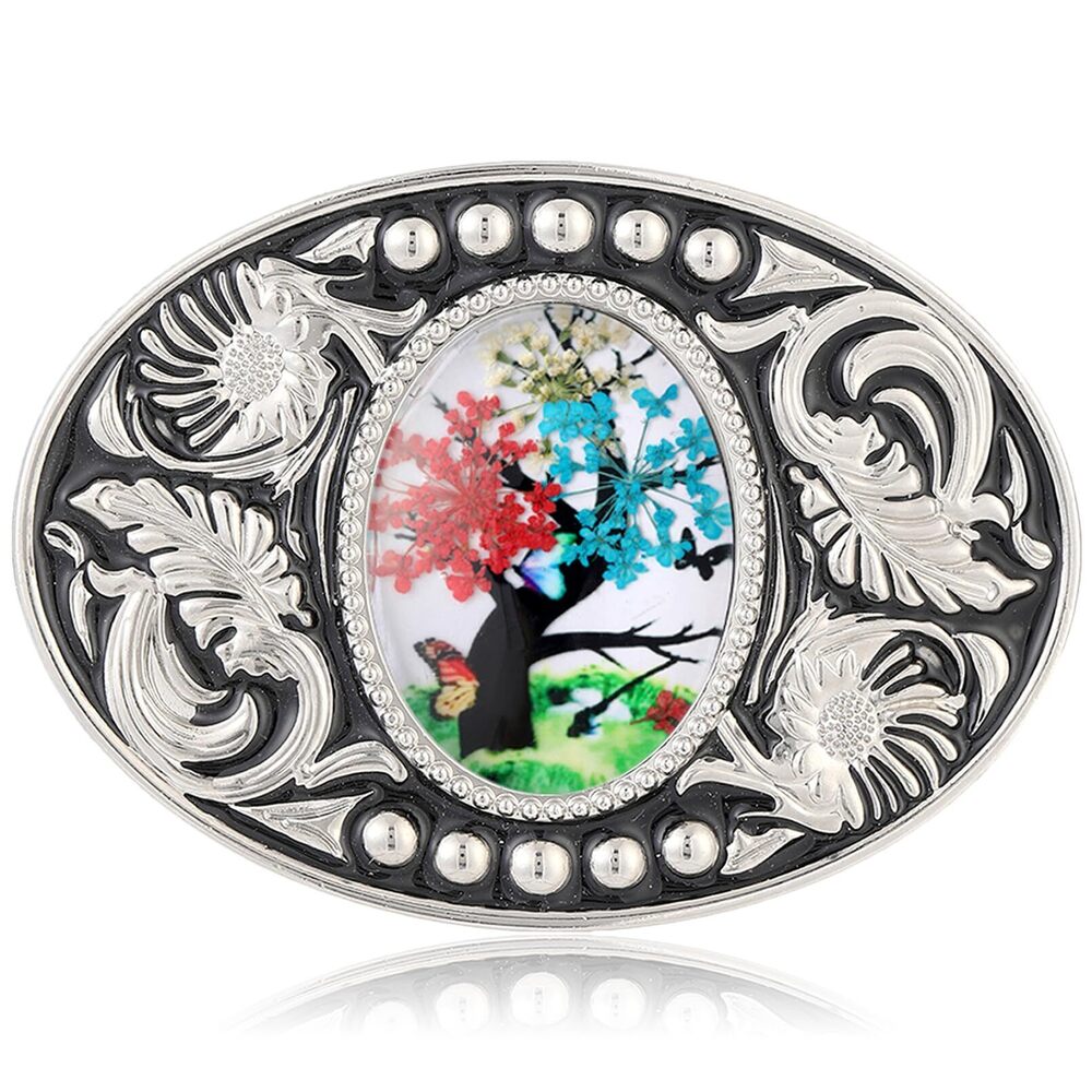 8788 Belt Buckle Native American Tree Western Belt Buckles American Oval